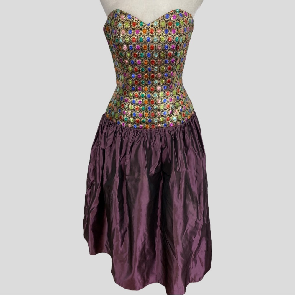 Vintage J Reynolds Atlanta Gold Honeycomb Dress